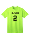 Reindeer Jersey - Blitzen 2 Adult T-Shirt-Mens T-Shirt-TooLoud-Neon-Green-Small-Davson Sales