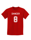 Reindeer Jersey - Dancer 8 Childrens Dark T-Shirt-Childrens T-Shirt-TooLoud-Red-X-Small-Davson Sales