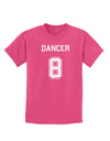 Reindeer Jersey - Dancer 8 Childrens Dark T-Shirt-Childrens T-Shirt-TooLoud-Sangria-X-Small-Davson Sales