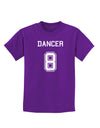 Reindeer Jersey - Dancer 8 Childrens Dark T-Shirt-Childrens T-Shirt-TooLoud-Purple-X-Small-Davson Sales