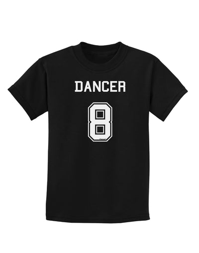 Reindeer Jersey - Dancer 8 Childrens Dark T-Shirt-Childrens T-Shirt-TooLoud-Black-X-Small-Davson Sales