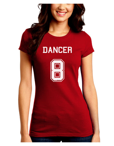 Reindeer Jersey - Dancer 8 Juniors Crew Dark T-Shirt-T-Shirts Juniors Tops-TooLoud-Red-Juniors Fitted Small-Davson Sales