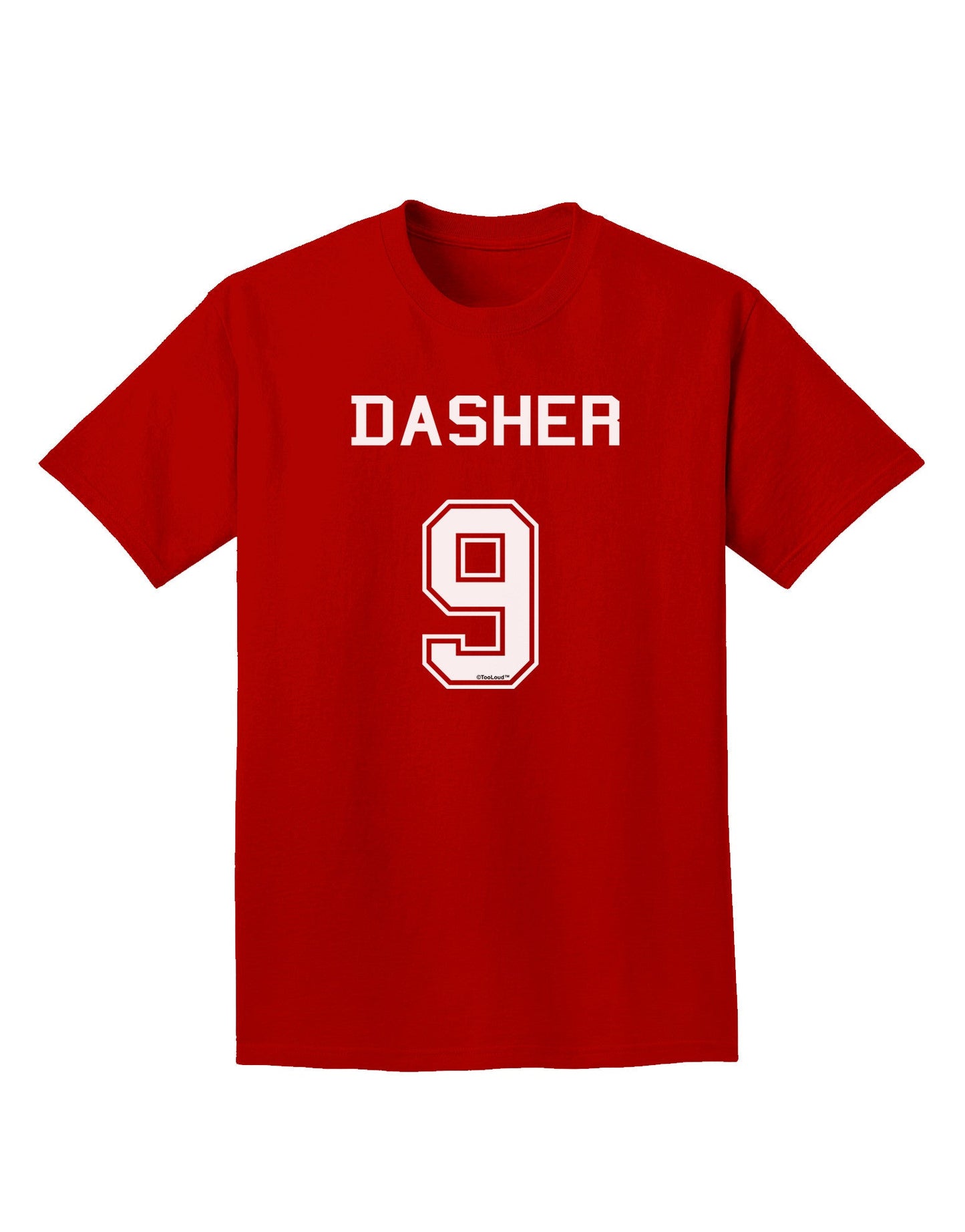 Reindeer Jersey - Dasher 9 Adult Dark T-Shirt-Mens T-Shirt-TooLoud-Red-Small-Davson Sales