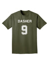 Reindeer Jersey - Dasher 9 Adult Dark T-Shirt-Mens T-Shirt-TooLoud-Military-Green-Small-Davson Sales