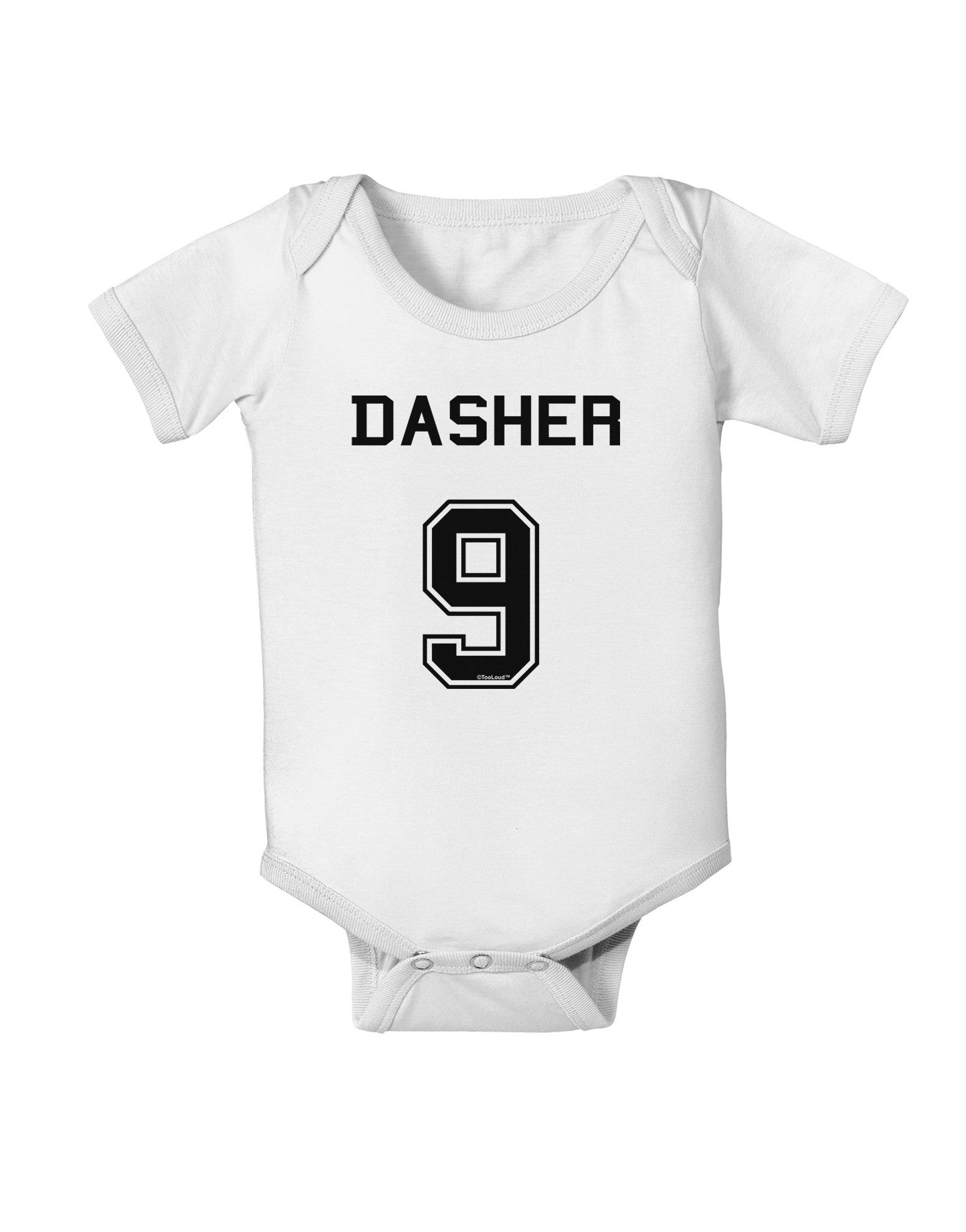 Reindeer Jersey - Dasher 9 Baby Romper Bodysuit-Baby Romper-TooLoud-White-06-Months-Davson Sales