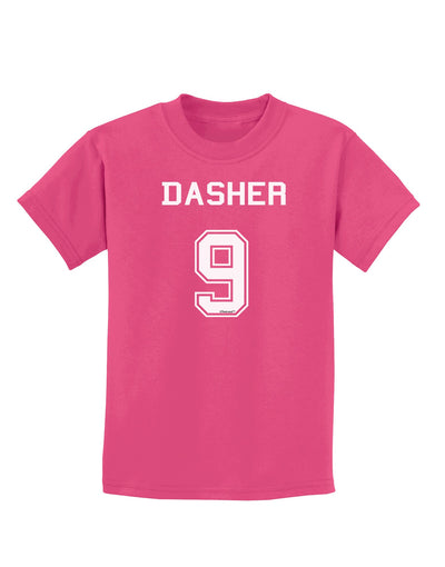 Reindeer Jersey - Dasher 9 Childrens Dark T-Shirt-Childrens T-Shirt-TooLoud-Sangria-X-Small-Davson Sales