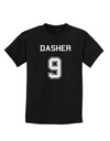 Reindeer Jersey - Dasher 9 Childrens Dark T-Shirt-Childrens T-Shirt-TooLoud-Black-X-Small-Davson Sales