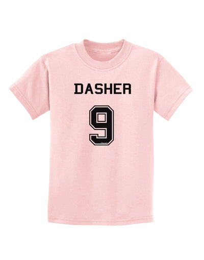 Reindeer Jersey - Dasher 9 Childrens T-Shirt-Childrens T-Shirt-TooLoud-PalePink-X-Small-Davson Sales