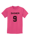 Reindeer Jersey - Dasher 9 Childrens T-Shirt-Childrens T-Shirt-TooLoud-Sangria-X-Small-Davson Sales