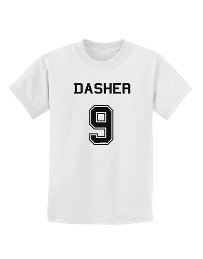 Reindeer Jersey - Dasher 9 Childrens T-Shirt-Childrens T-Shirt-TooLoud-White-X-Small-Davson Sales
