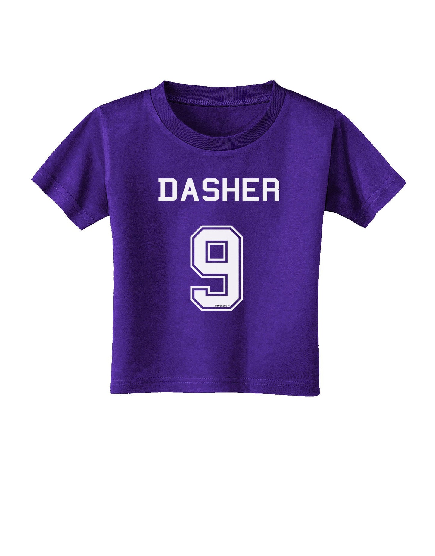 Reindeer Jersey - Dasher 9 Toddler T-Shirt Dark-Toddler T-Shirt-TooLoud-Purple-2T-Davson Sales