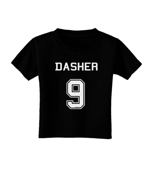 Reindeer Jersey - Dasher 9 Toddler T-Shirt Dark-Toddler T-Shirt-TooLoud-Black-2T-Davson Sales