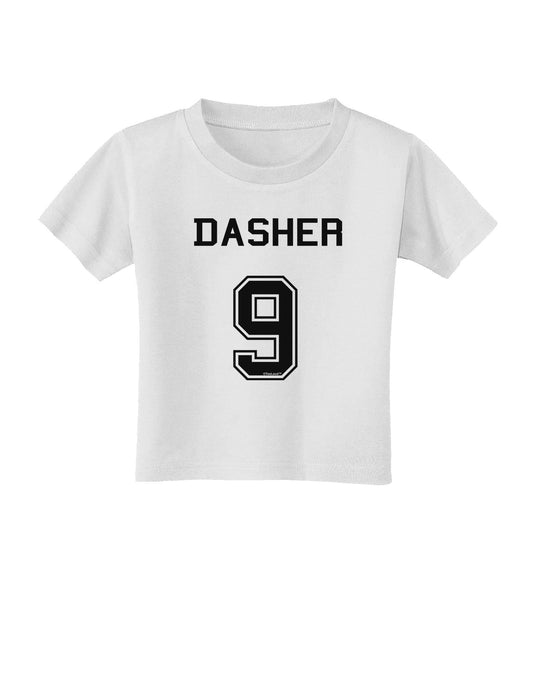 Reindeer Jersey - Dasher 9 Toddler T-Shirt-Toddler T-Shirt-TooLoud-White-2T-Davson Sales