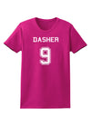 Reindeer Jersey - Dasher 9 Womens Dark T-Shirt