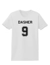 Reindeer Jersey - Dasher 9 Womens T-Shirt-Womens T-Shirt-TooLoud-White-X-Small-Davson Sales