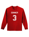 Reindeer Jersey - Donner 3 Adult Long Sleeve Dark T-Shirt-TooLoud-Red-Small-Davson Sales