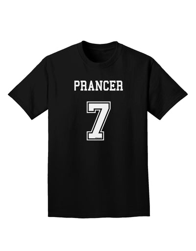 Reindeer Jersey - Prancer 7 Adult Dark T-Shirt-Mens T-Shirt-TooLoud-Black-Small-Davson Sales