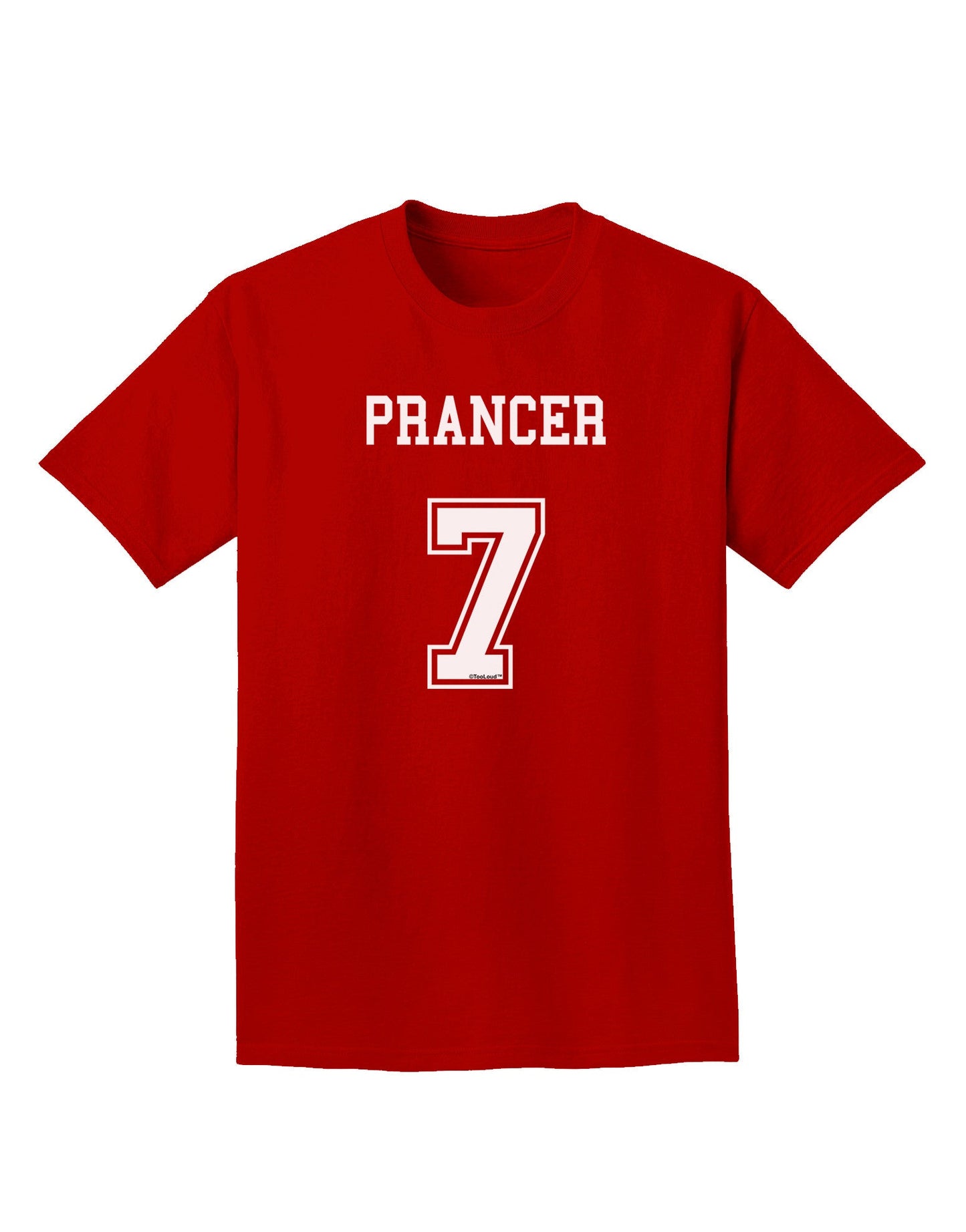 Reindeer Jersey - Prancer 7 Adult Dark T-Shirt-Mens T-Shirt-TooLoud-Red-Small-Davson Sales