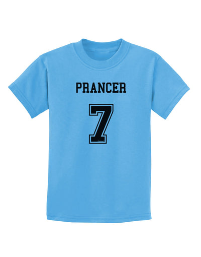 Reindeer Jersey - Prancer 7 Childrens T-Shirt-Childrens T-Shirt-TooLoud-Aquatic-Blue-X-Small-Davson Sales