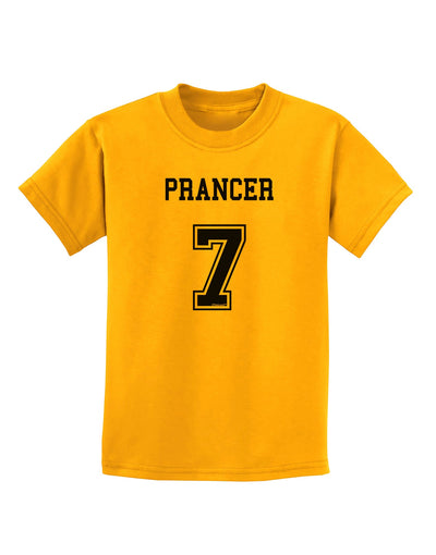 Reindeer Jersey - Prancer 7 Childrens T-Shirt-Childrens T-Shirt-TooLoud-Gold-X-Small-Davson Sales