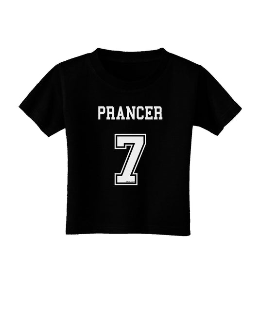 Reindeer Jersey - Prancer 7 Toddler T-Shirt Dark-Toddler T-Shirt-TooLoud-Black-2T-Davson Sales