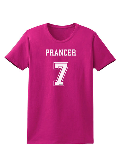 Reindeer Jersey - Prancer 7 Womens Dark T-Shirt-Womens T-Shirt-TooLoud-Hot-Pink-Small-Davson Sales