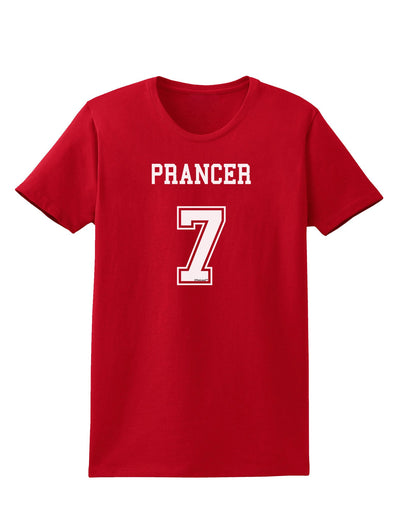 Reindeer Jersey - Prancer 7 Womens Dark T-Shirt-Womens T-Shirt-TooLoud-Red-X-Small-Davson Sales