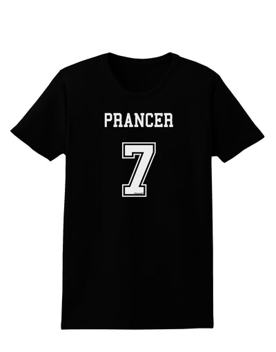 Reindeer Jersey - Prancer 7 Womens Dark T-Shirt-Womens T-Shirt-TooLoud-Black-X-Small-Davson Sales