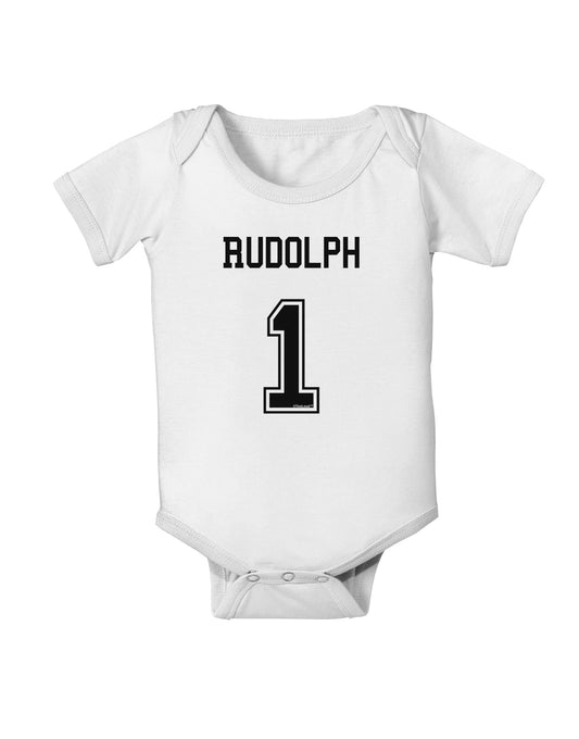 Reindeer Jersey - Rudolph 1 Baby Romper Bodysuit-Baby Romper-TooLoud-White-06-Months-Davson Sales