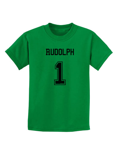 Reindeer Jersey - Rudolph 1 Childrens T-Shirt-Childrens T-Shirt-TooLoud-Kelly-Green-X-Small-Davson Sales