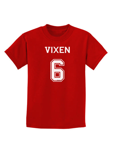 Reindeer Jersey - Vixen 6 Childrens Dark T-Shirt-Childrens T-Shirt-TooLoud-Red-X-Small-Davson Sales