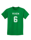 Reindeer Jersey - Vixen 6 Childrens Dark T-Shirt-Childrens T-Shirt-TooLoud-Kelly-Green-X-Small-Davson Sales