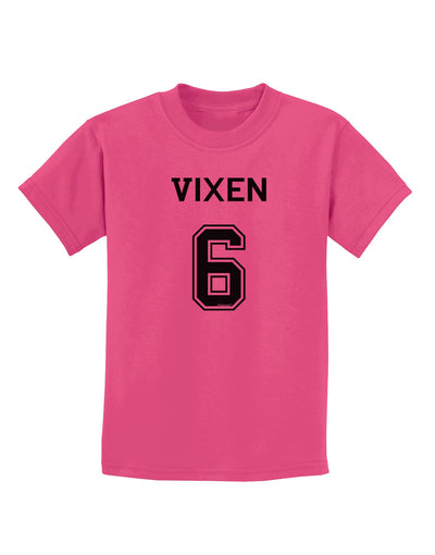 Reindeer Jersey - Vixen 6 Childrens T-Shirt-Childrens T-Shirt-TooLoud-Sangria-X-Small-Davson Sales