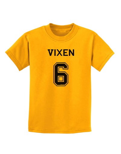 Reindeer Jersey - Vixen 6 Childrens T-Shirt-Childrens T-Shirt-TooLoud-Gold-X-Small-Davson Sales