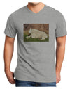 Relaxing Ram Adult V-Neck T-shirt-Mens V-Neck T-Shirt-TooLoud-HeatherGray-Small-Davson Sales