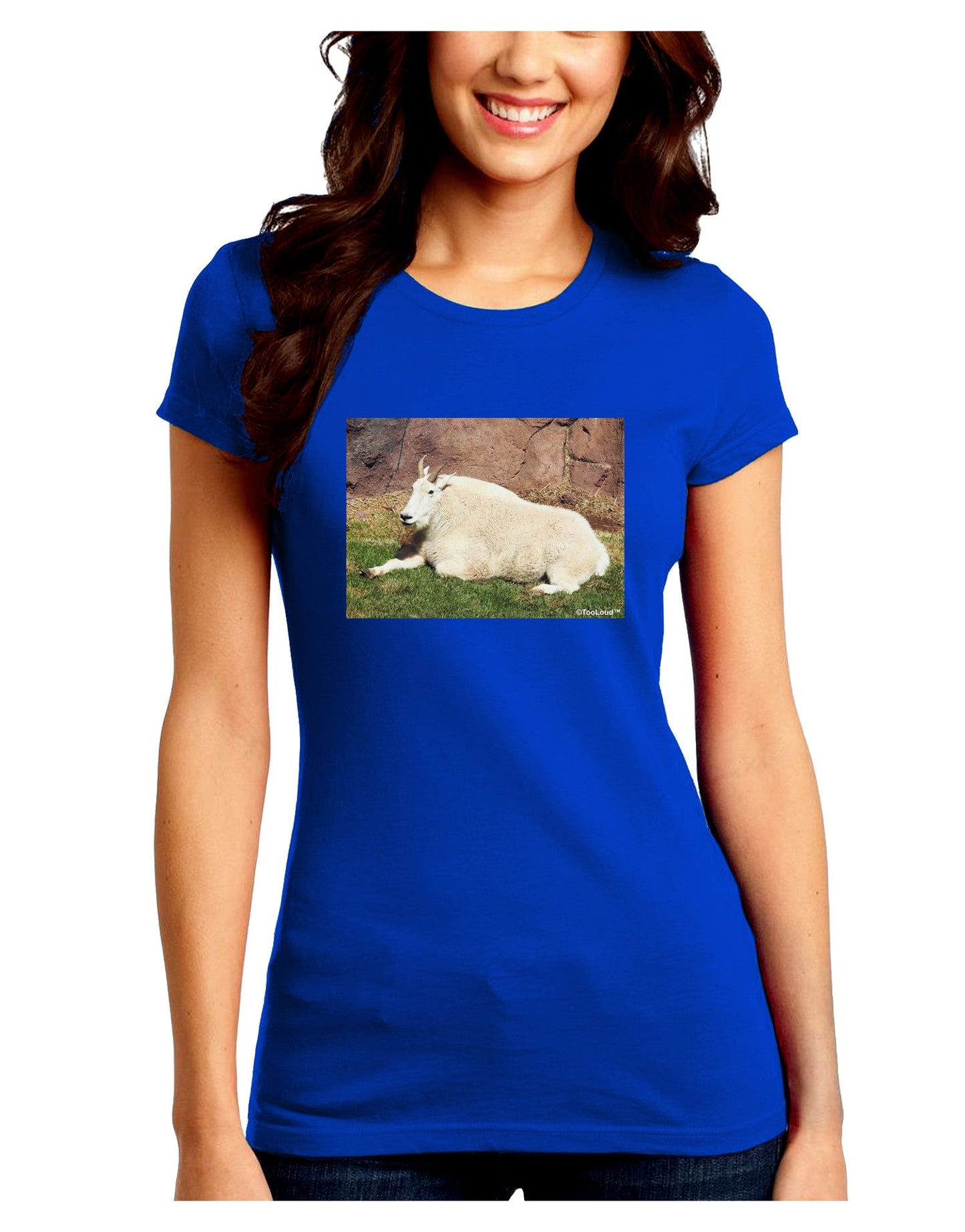 Relaxing Ram Juniors Petite Crew Dark T-Shirt-T-Shirts Juniors Tops-TooLoud-Royal-Blue-Juniors Fitted Small-Davson Sales