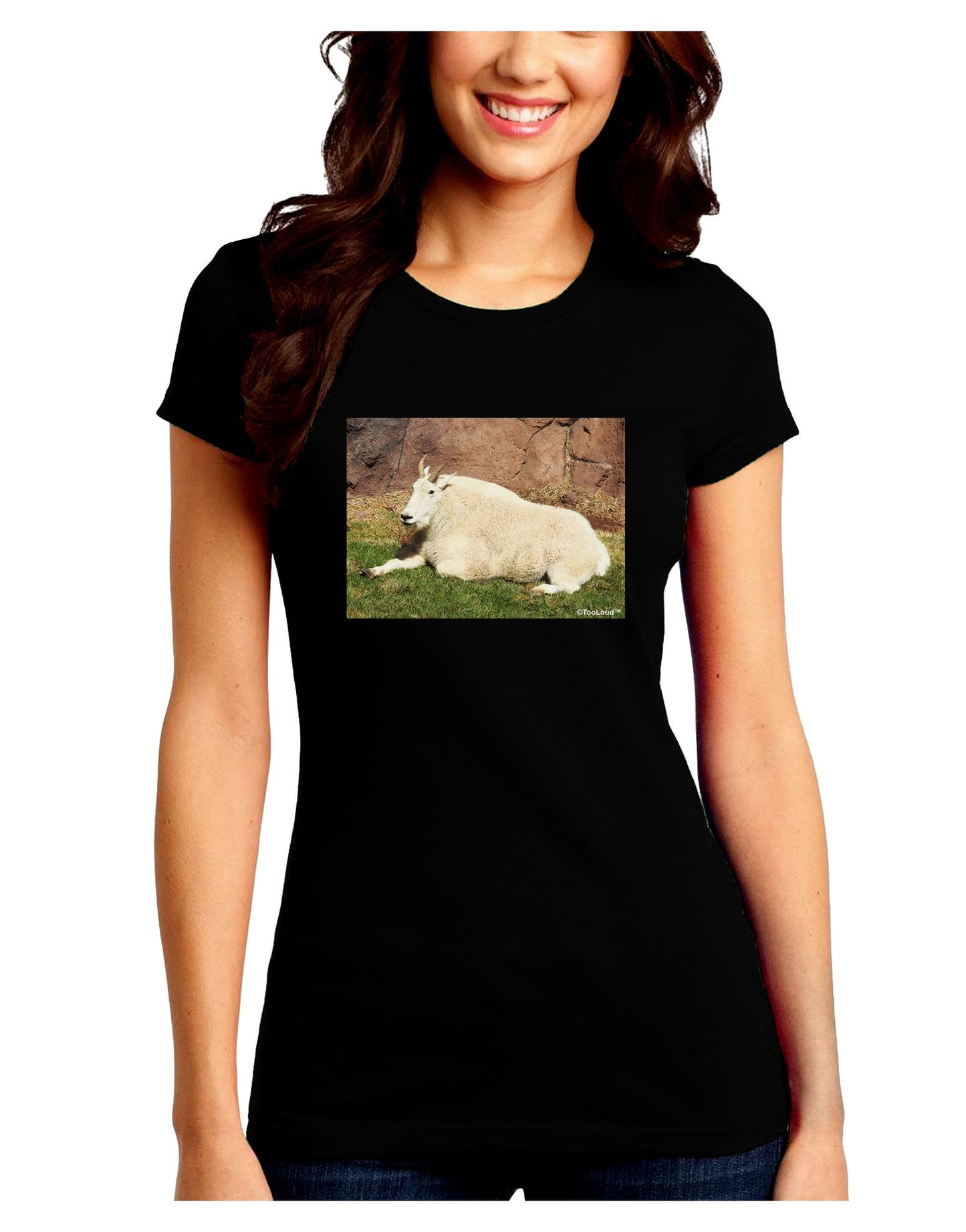 Relaxing Ram Juniors Petite Crew Dark T-Shirt-T-Shirts Juniors Tops-TooLoud-Black-Juniors Fitted Small-Davson Sales