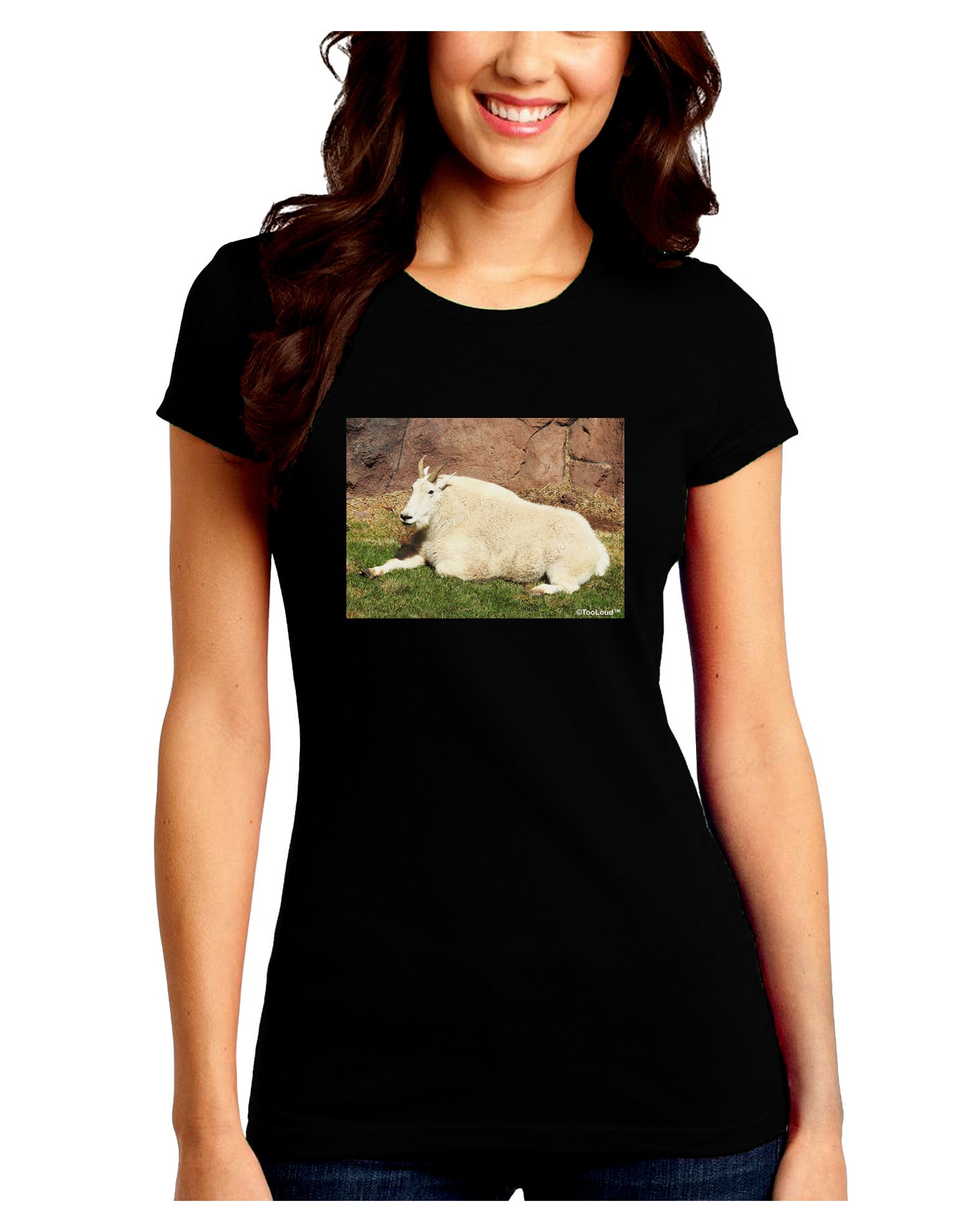 Relaxing Ram Juniors Petite Crew Dark T-Shirt-T-Shirts Juniors Tops-TooLoud-Black-Juniors Fitted Small-Davson Sales