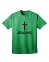 Religious Apparel: Jesus Saves Cross Design Adult T-Shirt by TooLoud-Mens T-shirts-TooLoud-Kelly-Green-Small-Davson Sales