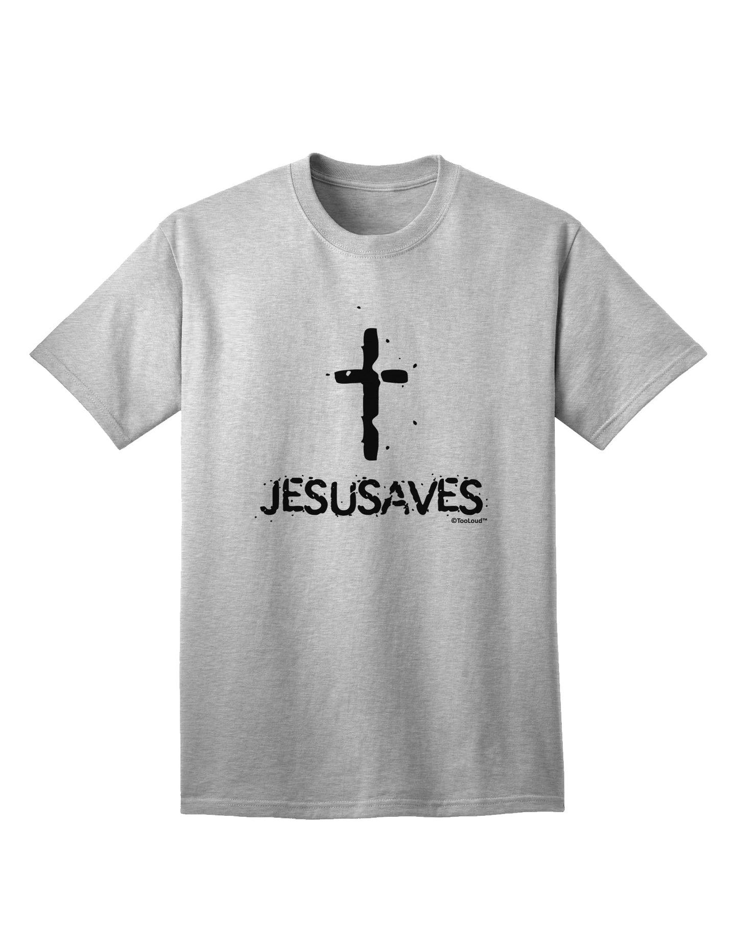 Religious Apparel: Jesus Saves Cross Design Adult T-Shirt by TooLoud-Mens T-shirts-TooLoud-AshGray-Small-Davson Sales