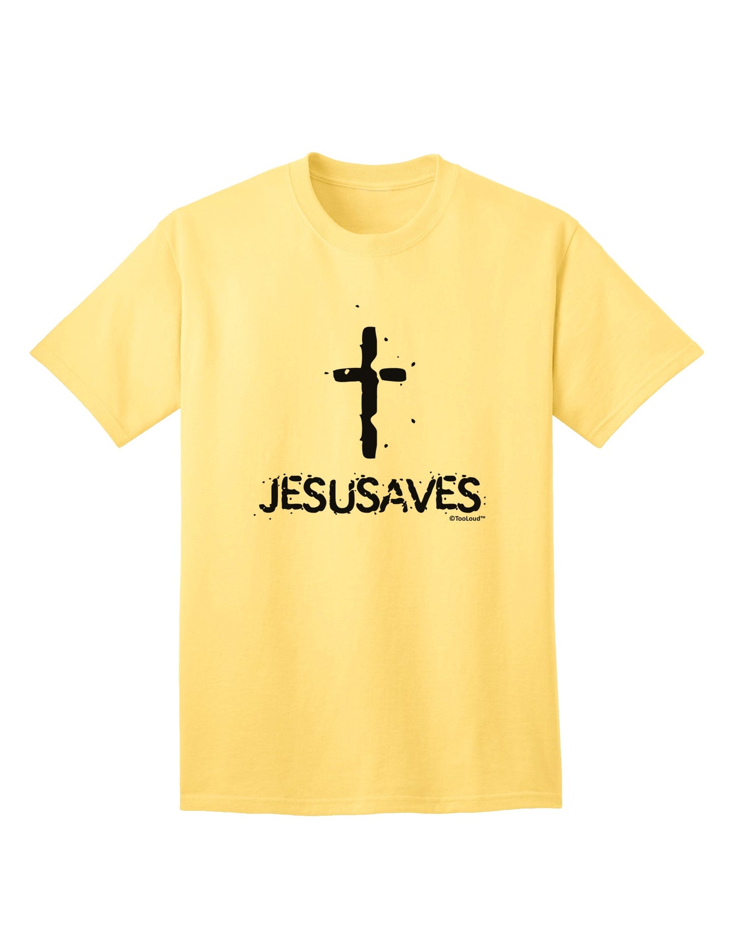 Religious Apparel: Jesus Saves Cross Design Adult T-Shirt by TooLoud-Mens T-shirts-TooLoud-Yellow-Small-Davson Sales