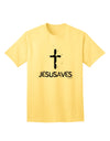 Religious Apparel: Jesus Saves Cross Design Adult T-Shirt by TooLoud-Mens T-shirts-TooLoud-Yellow-Small-Davson Sales