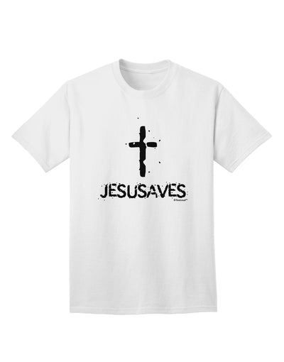 Religious Apparel: Jesus Saves Cross Design Adult T-Shirt by TooLoud-Mens T-shirts-TooLoud-White-Small-Davson Sales