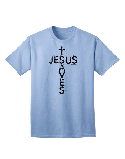 Religious Symbolism Embodied - Adult T-Shirt with Cross Shape Design by TooLoud-Mens T-shirts-TooLoud-Light-Blue-Small-Davson Sales