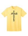 Religious Symbolism Embodied - Adult T-Shirt with Cross Shape Design by TooLoud-Mens T-shirts-TooLoud-Yellow-Small-Davson Sales