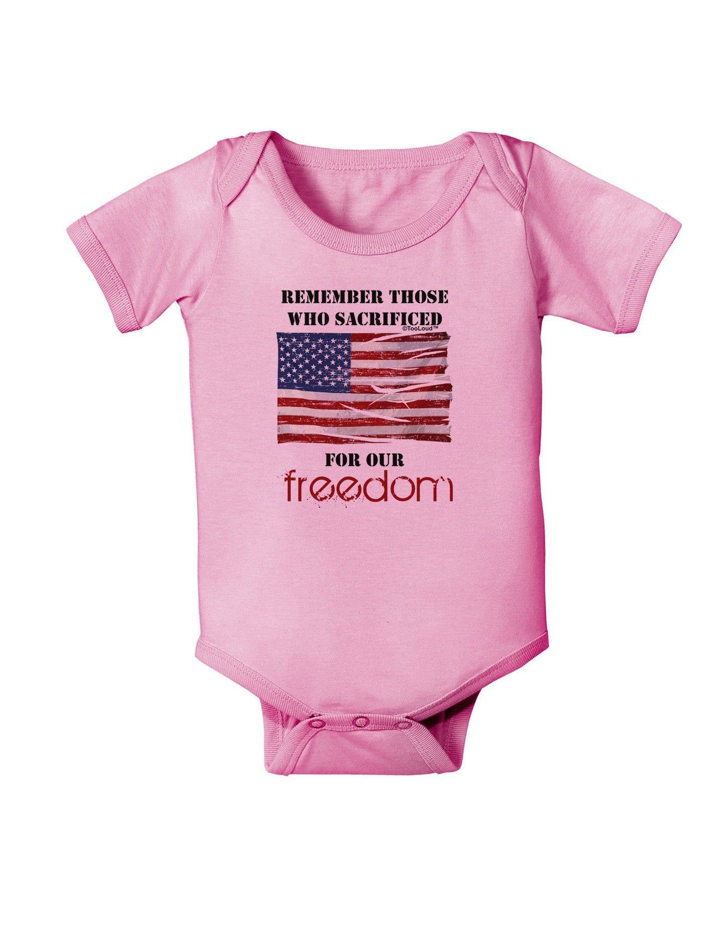 Remember - Veterans Baby Romper Bodysuit-Baby Romper-TooLoud-Pink-06-Months-Davson Sales