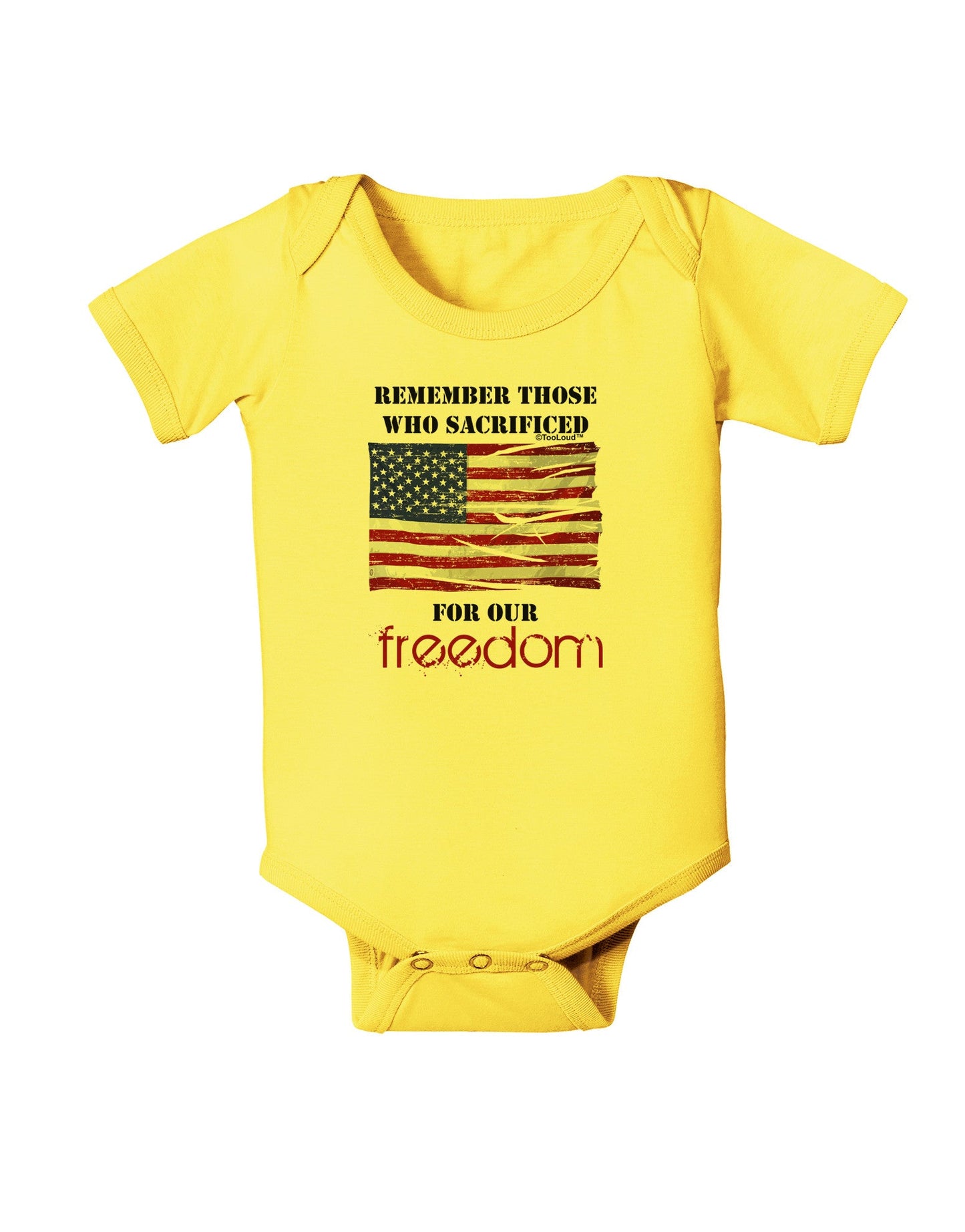 Remember - Veterans Baby Romper Bodysuit-Baby Romper-TooLoud-Yellow-06-Months-Davson Sales