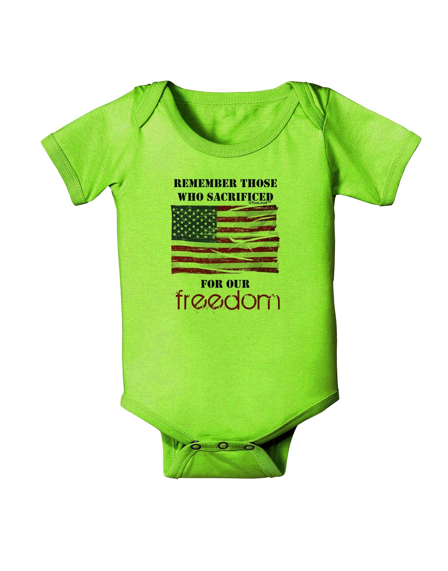 Remember - Veterans Baby Romper Bodysuit-Baby Romper-TooLoud-Lime-06-Months-Davson Sales