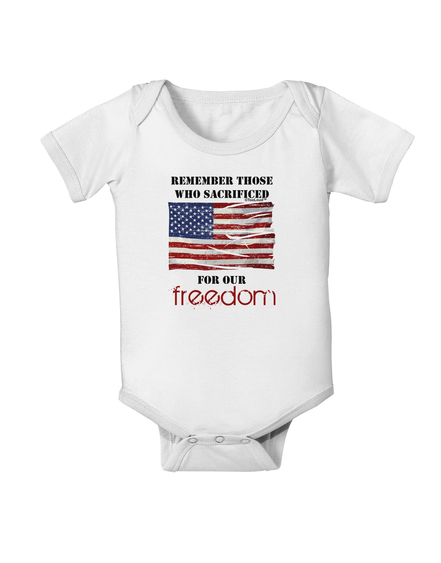 Remember - Veterans Baby Romper Bodysuit-Baby Romper-TooLoud-White-06-Months-Davson Sales