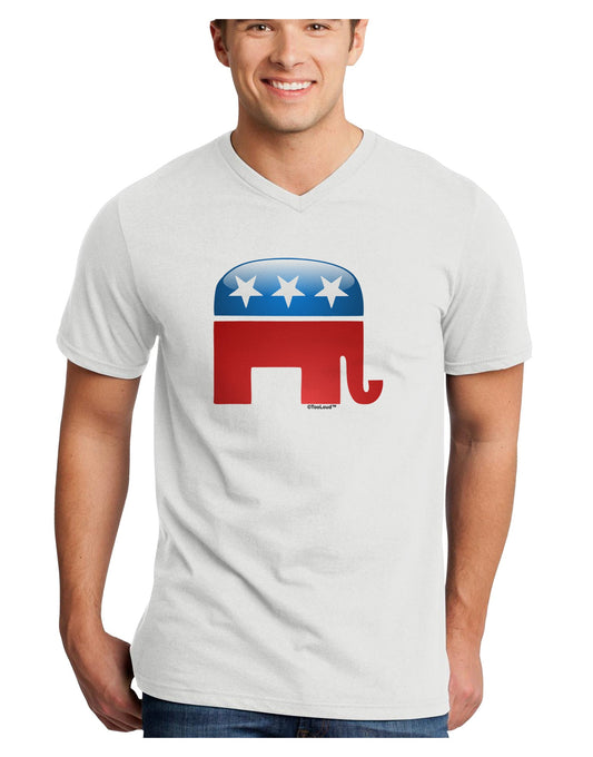 Republican Bubble Symbol Adult V-Neck T-shirt-Mens V-Neck T-Shirt-TooLoud-White-Small-Davson Sales